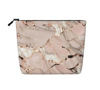 GaxfjRu Bolsa de maquillaje de viaje con estampado de mármol de oro rosa, bolsa de aseo con cremallera, organizador de maquillaje para mujer, Negro -, Talla única