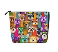 GaxfjRu Bolsa de maquillaje de viaje con estampado de perros Schnauzer, bolsa de aseo con cremallera, organizador de maquillaje para mujer, Negro -, Talla única