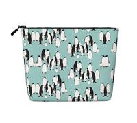 GaxfjRu Bolsa de maquillaje de viaje con estampado de pingüinos, bolsa de aseo con cremallera, organizador de maquillaje para mujer, Negro -, Talla única