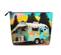 GaxfjRu Bolsa de maquillaje de viaje con estampado de You Make Me Camper, bolsa de aseo con cremallera, organizador de maquillaje para mujer, Negro -, Talla única