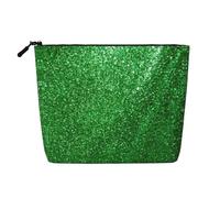 GaxfjRu Bolsa de maquillaje de viaje con lentejuelas verdes, bolsa de aseo con cremallera, organizador de maquillaje para mujer, Negro -, Talla única