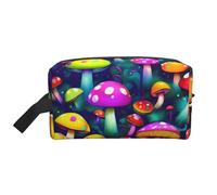 GaxfjRu Bolsa organizadora de cosméticos de viaje con estampado artístico de hongos brillantes, bolsa de maquillaje grande para mujeres, para cosméticos, artículos de tocador, Blanco, Talla única