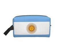 GaxfjRu Bolsa organizadora de cosméticos de viaje con estampado de bandera argentina, bolsa de maquillaje grande para mujer, para cosméticos, artículos de tocador, Blanco, Talla única