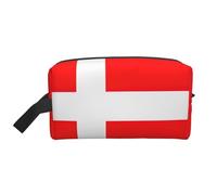GaxfjRu Bolsa organizadora de cosméticos de viaje con estampado de bandera danesa de Dinamarca, bolsa de maquillaje grande para mujeres, para cosméticos, artículos de tocador, Blanco, Talla única
