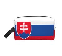 GaxfjRu Bolsa organizadora de cosméticos de viaje con estampado de bandera de Eslovaquia, bolsa de maquillaje grande para mujeres, para cosméticos, artículos de tocador y accesorios, Blanco, Talla
