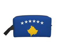 GaxfjRu Bolsa organizadora de cosméticos de viaje con estampado de bandera de Kosovo, bolsa de maquillaje grande para mujeres, para cosméticos, artículos de tocador, Blanco, Talla única