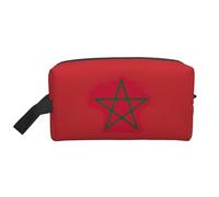 GaxfjRu Bolsa organizadora de cosméticos de viaje con estampado de bandera de Marruecos, bolsa de maquillaje grande para mujeres, para cosméticos, artículos de tocador, Blanco, Talla única