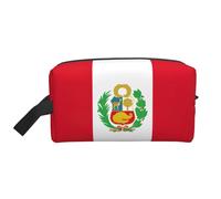 GaxfjRu Bolsa organizadora de cosméticos de viaje con estampado de bandera de Perú, bolsa de maquillaje grande para mujeres, para cosméticos, artículos de tocador, Blanco, Talla única