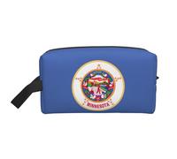 GaxfjRu Bolsa organizadora de cosméticos de viaje con estampado de bandera del estado de Minnesota, bolsa de maquillaje grande para mujeres, para cosméticos, artículos de tocador, Blanco, Talla única