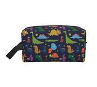 GaxfjRu Bolsa organizadora de cosméticos de viaje con estampado de hojas de palma de dinosaurio, bolsa de maquillaje grande para mujeres, para cosméticos, artículos de tocador, Blanco, Talla única