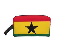 GaxfjRu Bolsa organizadora de cosméticos de viaje con estampado de la bandera de Ghana, bolsa de maquillaje grande para mujeres, para cosméticos, artículos de tocador, Blanco, Talla única