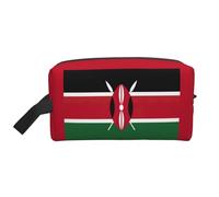 GaxfjRu Bolsa organizadora de cosméticos de viaje con estampado de la bandera de Kenia, bolsa de maquillaje grande para mujeres, para cosméticos, artículos de tocador, Blanco, Talla única