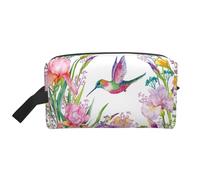 GaxfjRu Bolsa organizadora de cosméticos de viaje con estampado de pájaros y flores, bolsa de maquillaje grande para mujer, para cosméticos, accesorios de tocador, Blanco, Talla única