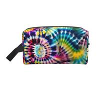 GaxfjRu Bolsa organizadora de cosméticos de viaje con estampado de tribu exótica, estilo teñido anudado, grande, para mujeres, para cosméticos, artículos de tocador, accesorios, Blanco, Talla única
