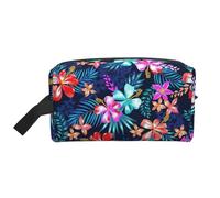 GaxfjRu Bolsa organizadora de cosméticos de viaje con estampado floral azul, bolsa de maquillaje grande para mujeres, para cosméticos, artículos de tocador y accesorios, Blanco, Talla única