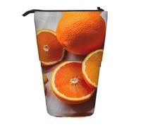 GaxfjRu Bolsa telescópica portátil con estampado de frutas y naranjas, organizador con múltiples ranuras, para herramientas de escritura y accesorios