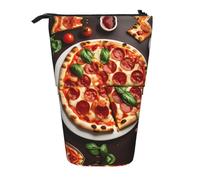 GaxfjRu Bolsa telescópica portátil para lápices con impresión de pizza, organizador con múltiples ranuras, para herramientas de escritura, accesorios