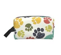 GaxfjRu Bolso cosmético de viaje con estampado de pata de perro lindo colorido organizador grande bolsa de maquillaje para mujer para cosméticos accesorios de tocador, blanco, talla única, Color