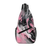GaxfjRu Bolso cruzado con estampado artístico de tinta abstracta gris mármol para mujeres y hombres, bolsa bandolera para viajes, senderismo, mochila cruzada