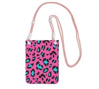 GaxfjRu Bonita bolsa cruzada para teléfono celular, con estampado de leopardo, para correr, caminar, senderismo y ciclismo, mini bolsa cruzada con correa de muñeca, Rosa, Talla única