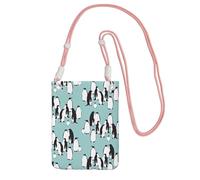 GaxfjRu Bonita bolsa cruzada para teléfono celular, con estampado de pingüinos, para correr, caminar, senderismo y ciclismo, mini bolsa cruzada con correa de muñeca, Rosa, Talla única