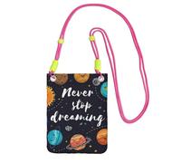GaxfjRu Bonita bolsa cruzada para teléfono celular, con estampado de planeta, para correr, caminar, senderismo y ciclismo, mini bolsa cruzada con correa de muñeca, Fucsia, Talla única