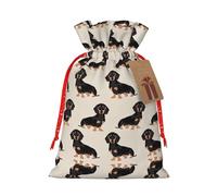 GaxfjRu Bonita bolsa de arpillera con estampado de perro, regalos de fiesta de Navidad, bolsa de regalo para regalos, varios tamaños (S, M)