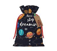 GaxfjRu Bonita bolsa de arpillera con estampado de planeta, regalos de fiesta de Navidad, bolsa de regalo para regalos, varios tamaños (S, M)