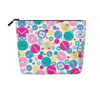 GaxfjRu Bonita bolsa de maquillaje de viaje con estampado de enfermera, bolsa de aseo con cremallera, organizador de maquillaje para mujer, Negro -, Talla única