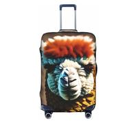 GaxfjRu Bonita funda de maleta con estampado de llama de alpaca, envoltura de equipaje duradera, funda de viaje de alta elasticidad, para seguridad de maleta, White, S, Maleta