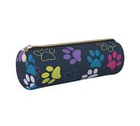 GaxfjRu Bonita funda de piel con cremallera para bolígrafos y lápices, diseño de pata de perro, suave