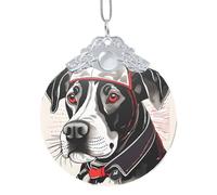 GaxfjRu Bonito colgante de perro de granja de animales para decoración del hogar, colgante de árbol de Navidad para alegría navideña, talla única
