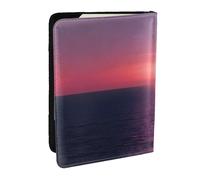 GaxfjRu Bright Moon at Sea - Funda de piel con estampado hippie para pasaporte, impermeable, para viajes, para mujeres y hombres, Black, Talla única