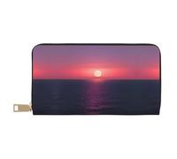 GaxfjRu Bright Moon at Sea Hippie - Cartera elegante para mujer, delgada y minimalista, piel sintética y cremallera de metal segura, Blanco, Talla única, Classic