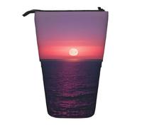GaxfjRu Bright Moon at Sea Hippie Print - Estuche telescópico portátil para lápices, organizador con múltiples ranuras, para herramientas de escritura y accesorios