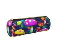 GaxfjRu Bright Mushrooms Art - Estuche de piel con cremallera para bolígrafos y lápices, diseño de hongos