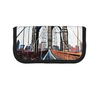 GaxfjRu Brooklyn Bridge - Estuche de lona para lápices, almacenamiento organizado para picnics y uso diario, bolsa de maquillaje, soporte para lápices