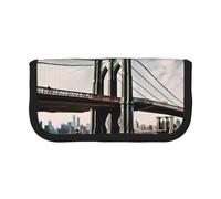 GaxfjRu Brooklyn Bridge - Estuche de lona para lápices, almacenamiento organizado para picnics y uso diario, bolsa de maquillaje, soporte para lápices