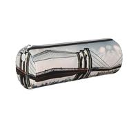 GaxfjRu Brooklyn Bridge - Estuche de piel con cremallera para bolígrafos y lápices, bolsa suave