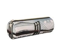 GaxfjRu Brooklyn Bridge - Estuche de piel con cremallera para bolígrafos y lápices, bolsa suave