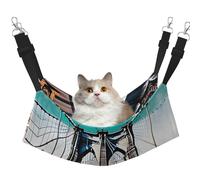 GaxfjRu Brooklyn Bridge - Hamaca ajustable para gatos, para ventana, acogedora cama de terciopelo para mascotas y descanso para gatitos