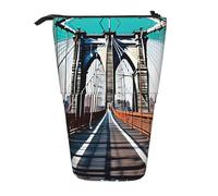 GaxfjRu Brooklyn Bridge Print - Estuche telescópico portátil para lápices, organizador con múltiples ranuras, para herramientas de escritura y accesorios