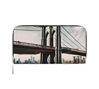 GaxfjRu Brooklyn Bridge S - Cartera pequeña de cuero con estampado para mujer, tarjetero de crédito para mujer, monedero de bolsillo para mujer