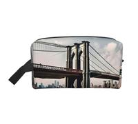 GaxfjRu Brooklyn Bridge S impresión Viaje Cosméticos Bag Organizador Grande Bolsa de Maquillaje Mujeres para Cosméticos Artículos de tocador Accesorios, Blanco, Talla Única, Color blanco., Talla única