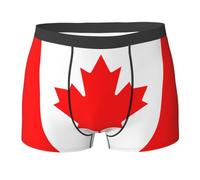 GaxfjRu Calzoncillos elásticos con estampado de bandera canadiense, ropa interior de moda para hombre, calzoncillos estampados de doble cara para uso diario, Negro, XXL