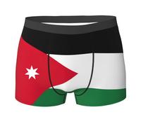 GaxfjRu Calzoncillos elásticos con estampado de bandera de Jordania, ropa interior de moda para hombre, calzoncillos estampados de doble cara para uso diario, Negro, M