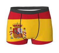 GaxfjRu Calzoncillos elásticos con estampado de bandera española para hombre, ropa interior de doble cara, para uso diario, Negro, S