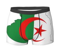 GaxfjRu Calzoncillos elásticos con estampado de mapa de la bandera de Argelia para hombre, ropa interior de doble cara para uso diario, Negro, L