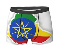 GaxfjRu Calzoncillos elásticos con estampado de mapa de la bandera de Etiopía, ropa interior de moda para hombre, calzoncillos estampados de doble cara para uso diario, Negro, XXL
