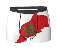 GaxfjRu Calzoncillos elásticos con estampado de mapa de la bandera de Marruecos, ropa interior de moda para hombre, calzoncillos estampados de doble cara para uso diario, Negro, L